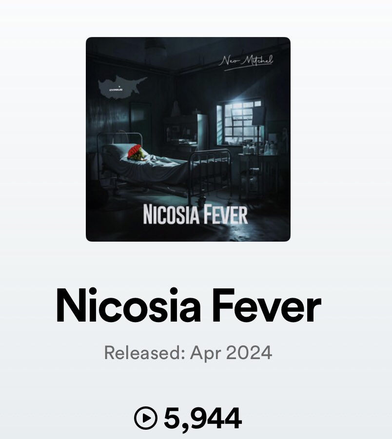 CELEBRATING MY LITTLE WINS! 🏆 

30 Days after the release of “Nicosia Fever”, we’ve bagged; 5,000 plays on @audiomack & 5,994 streams on @Spotify 
Thank y’all for making this possible! 🫡