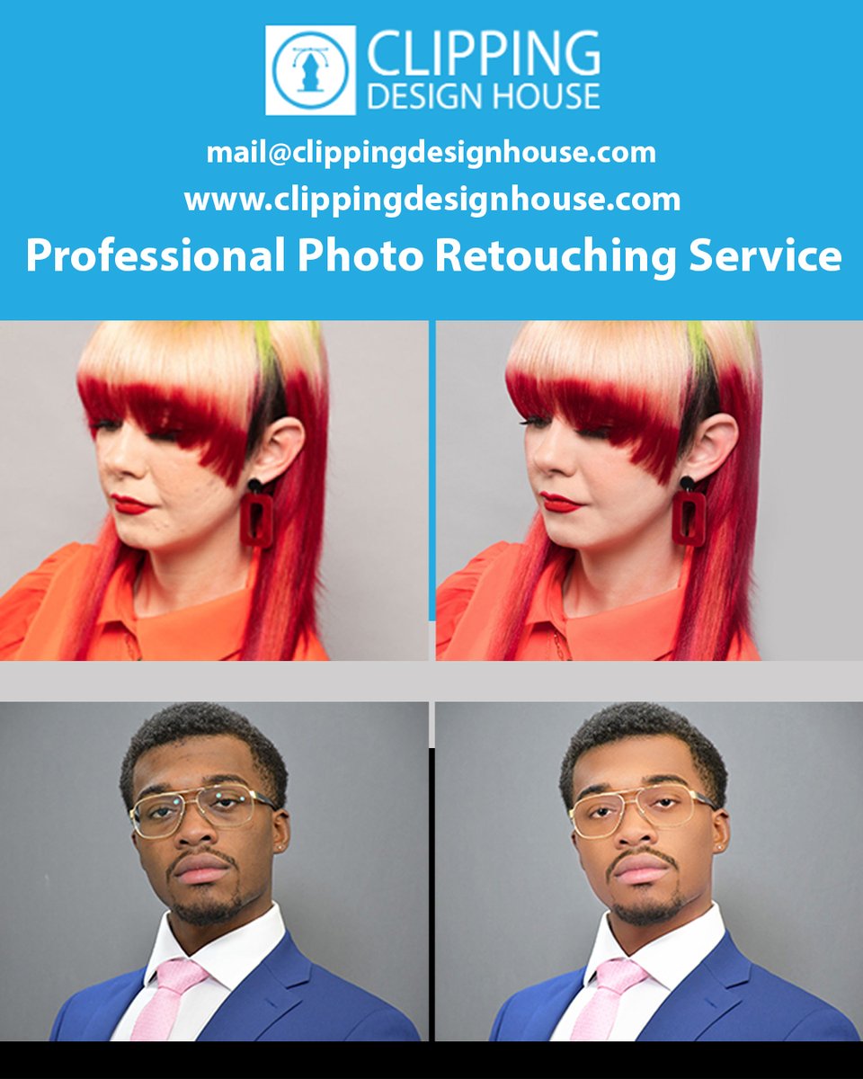 Transform your photos with precision! Visit clippingdesignhouse.com  for professional photo retouching services for stunning results.

Contact:
📧 mail@clippingdesignhouse.com
🕸 clippingdesignhouse.com/photo-retouchi…

#photoretouching #clippingdesignhouse #photoediting #imageediting #photoshop