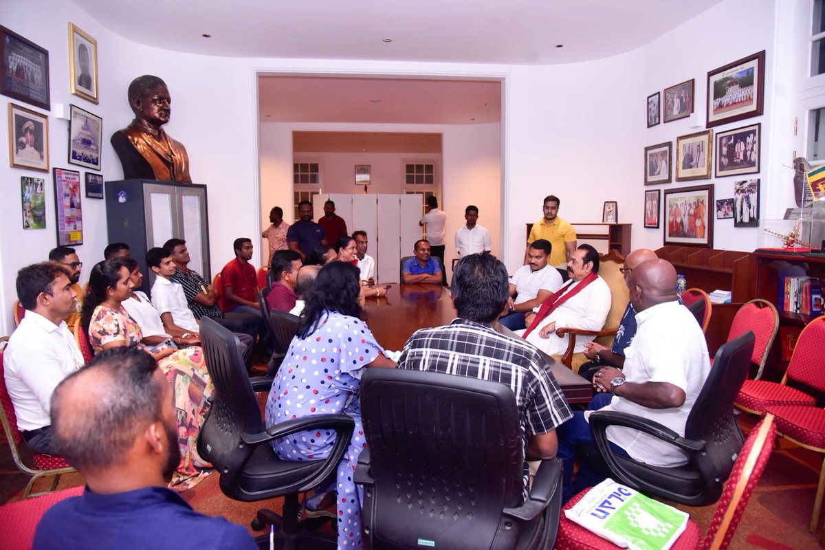 Met with our activists from Sri Lanka Podujana Peramuna to gather their opinions. #SLPP leader and fifth executive president of Sri Lanka, Hon. @PresRajapaksa, also joined the event.
