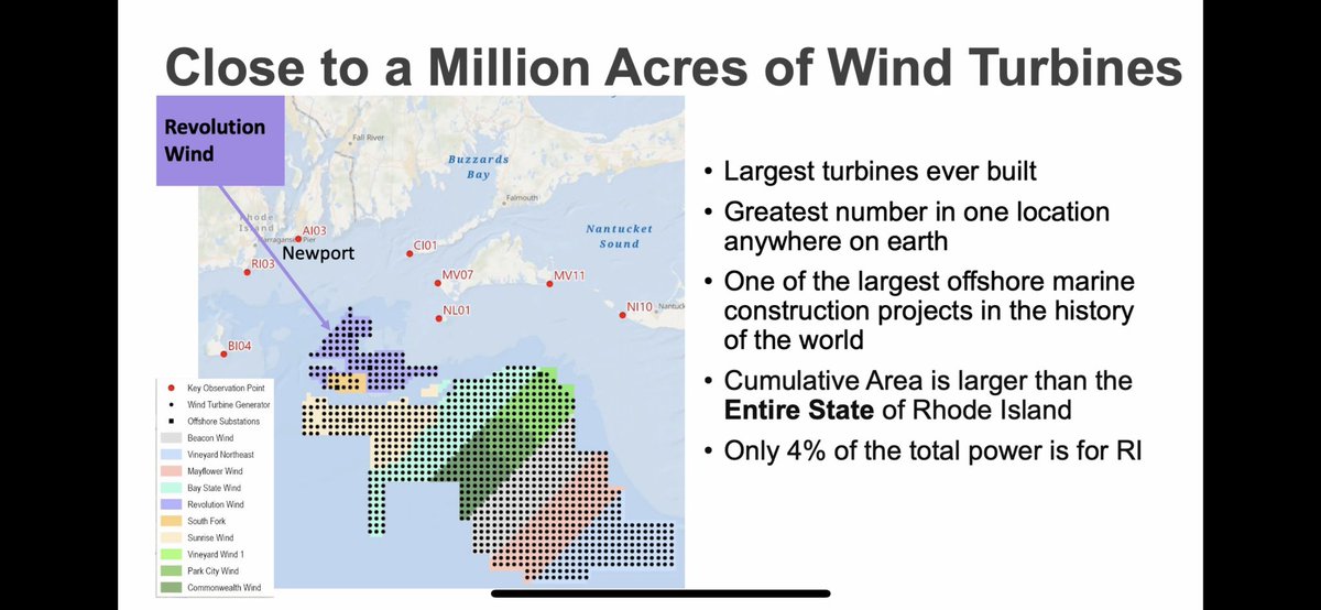 With close to 1 million acres of windmills.  The size and scope of what’s going in our ocean is hard to comprehend. 

#ocean #oceans #offshorewind #wind #GreenEnergy #Renewables #RhodeIsland #newport #littlecompton #aquidneckisland #Middletown #portsmouth #marinemammals #fishing