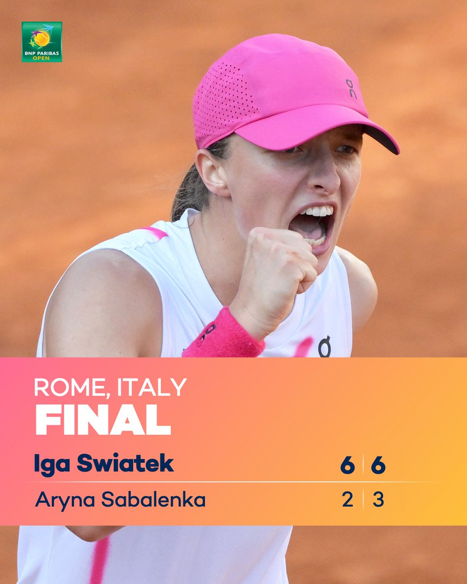 Unstoppable 🔥 @iga_swiatek wins her third @InteBNLdItalia title! #TennisParadise