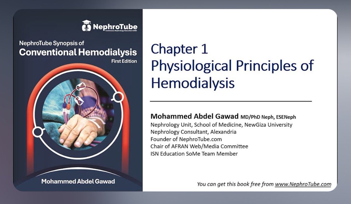I started recording video lectures discussing my hemodialysis book about 'Conventional Hemodialysis'. This is the first lecture: 👉🏼 For watching in English language: youtube.com/playlist?list=… 👉🏼 For watching in Arabic language: youtu.be/FiWabzTPFqY?si…
