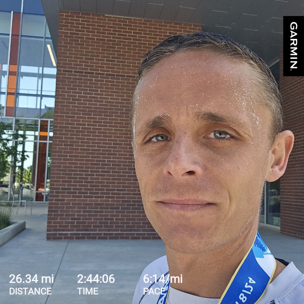 🎊 First Marathon Win! 

Pretty pumped! Race didn't go as planned, but I'm still very happy with the results. 

Thanks for all the support! 🙏

#garmin #beatyesterday