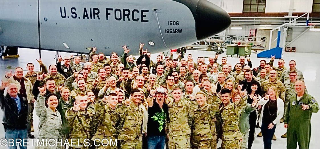 Honoring all those who serve on today’s #ArmedForcesDay 🫡 As the son of a veteran coming from a long line of veterans, Bret Michaels has been a longtime supporter of our military, whether it’s performing for troops both here & overseas, or honoring them on stage at his shows!🤘