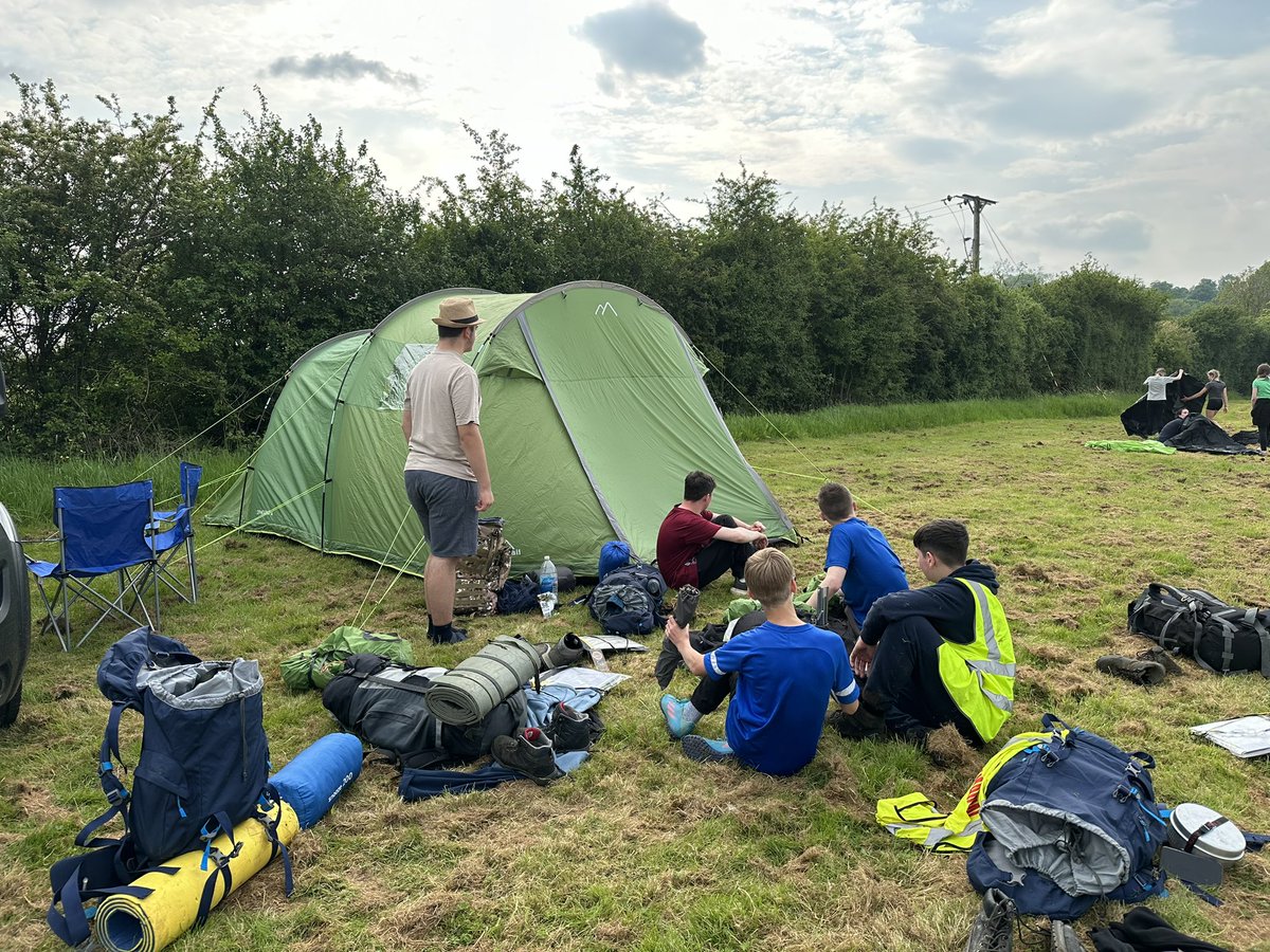 Two of our three DofE groups have arrived at camp and are pitching their tents #DSLVandproud