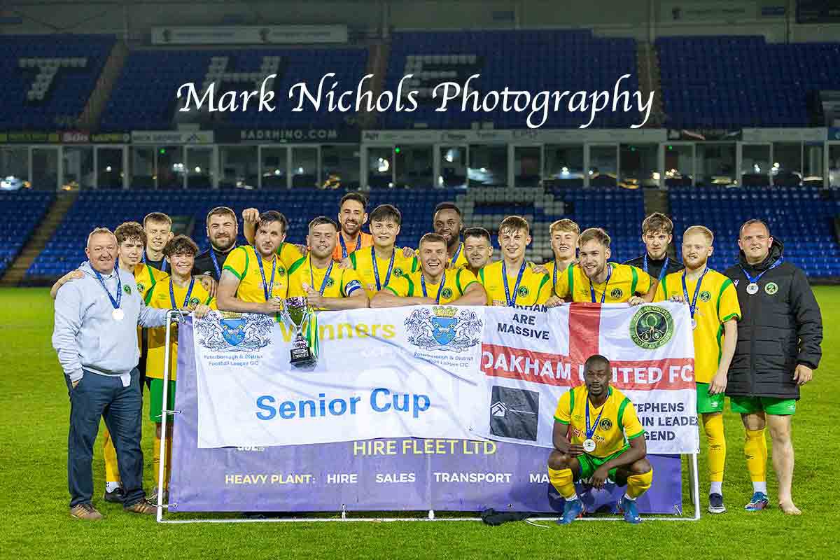 What an unbelievable night last night was. Clean sheet 🧼 Penalty shootout win ✅ man of the match 🏆and Senior cup champions 🏆 history for Oakham United made. The boys were incredible, so proud💪🏼💪🏼 Warboys were great and made us work for it. Safe to say head is sore today 💛💚