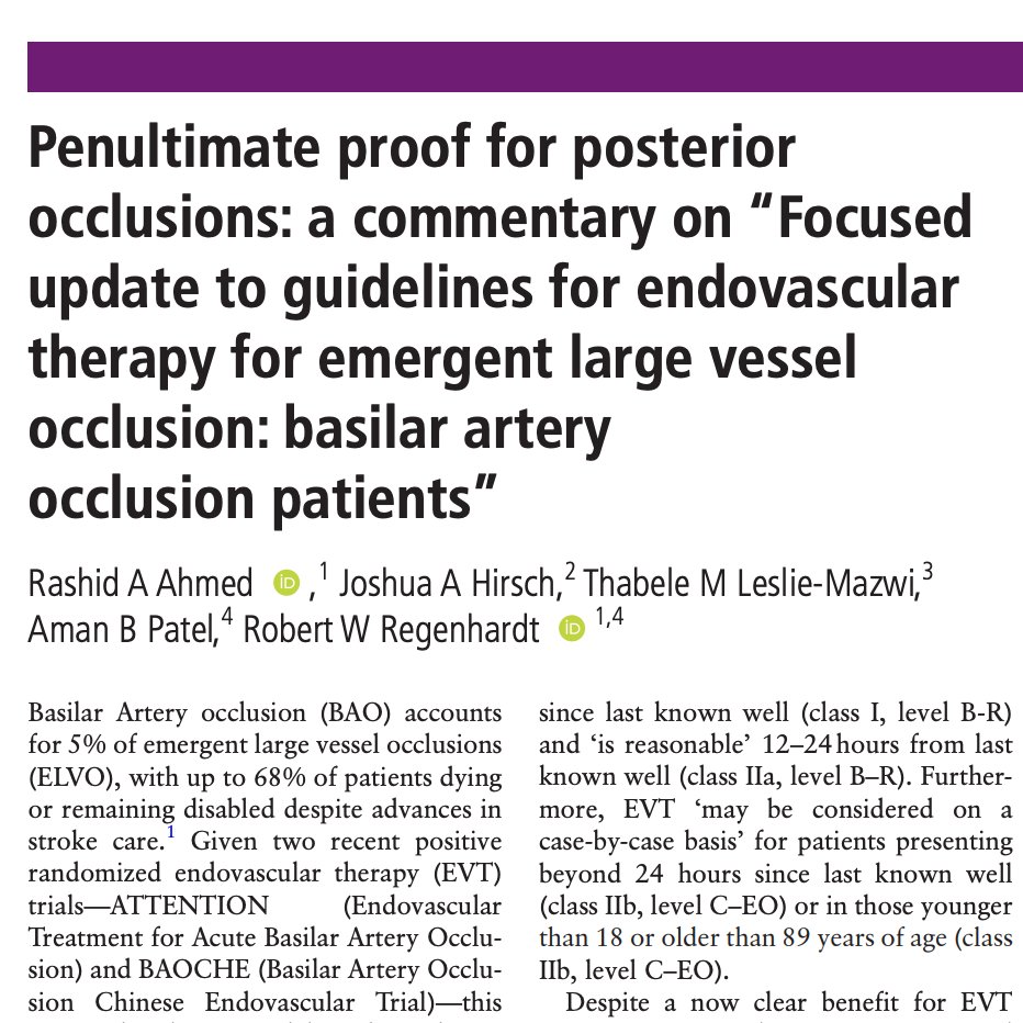 JNIS (@jnis_bmj) on Twitter photo Commentary on recently published Basilar Artery Occlusion (BAO) endovascular therapy guidelines: a call to incorporate new protocols into clinical workflow to provide timely, safe, and effective care for patients with BAO. bit.ly/3QN6ySQ <a href="/MGHNeurosurg/">MGH Neurosurgery</a> #thrombectomy Commentary on recently published Basilar Artery Occlusion (BAO) endovascular therapy guidelines: a call to incorporate new protocols into clinical workflow to provide timely, safe, and effective care for patients with BAO. bit.ly/3QN6ySQ <a href="/MGHNeurosurg/">MGH Neurosurgery</a> #thrombectomy