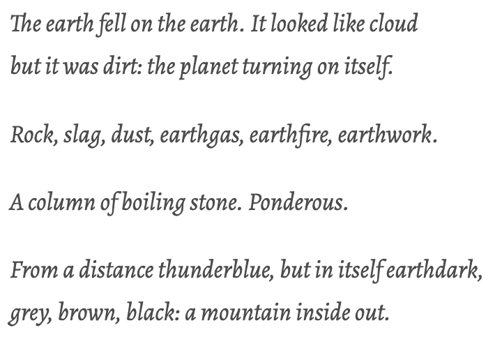From Ursula Le Guin's 1983 chapbook "In the Red Zone," poems &amp; essays inspired by getting access/permission to enter the red zone of post-eruption Mt. St. Helens in 1981