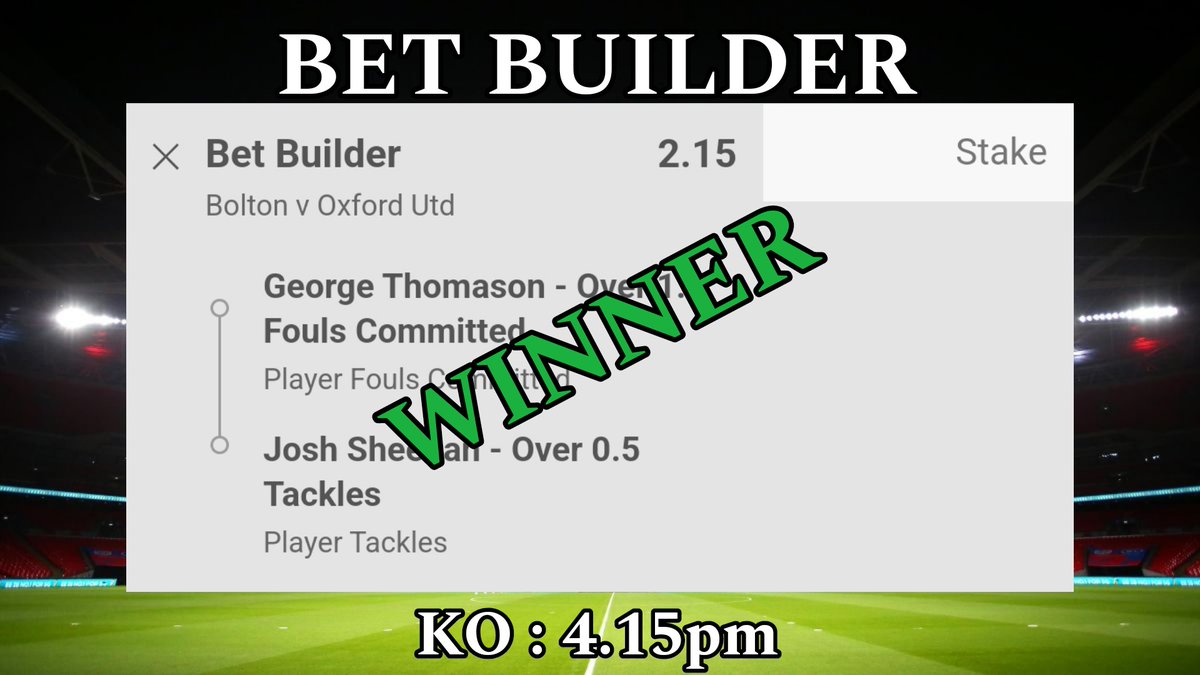 WINNER 🏆

@ 2.15

#BetBuilder #Tips #Bets #Betting