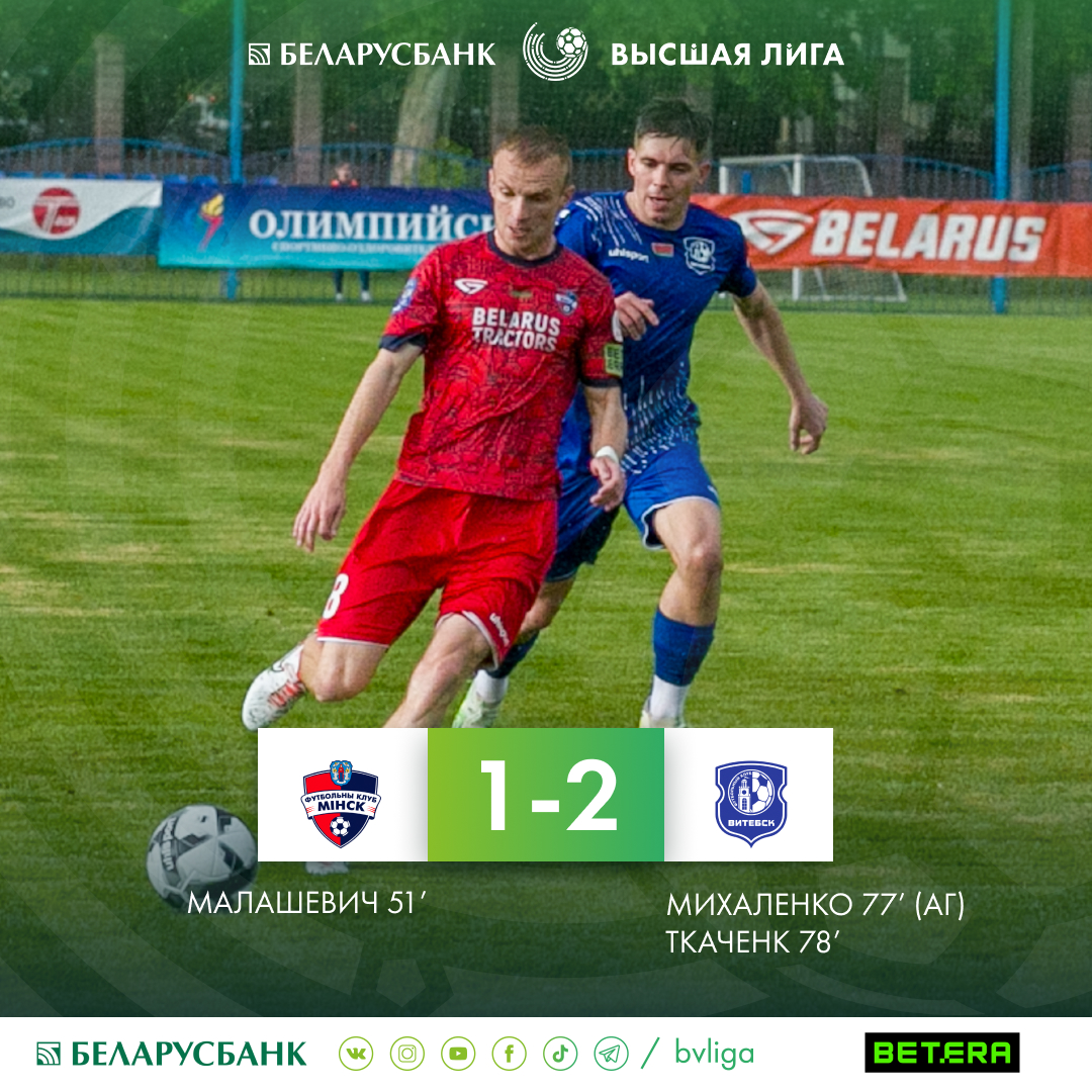 «Витебск» обыграл «Минск» - 2:1. #bvliga #бвлига #любисвойфутбол #МинскВитебск