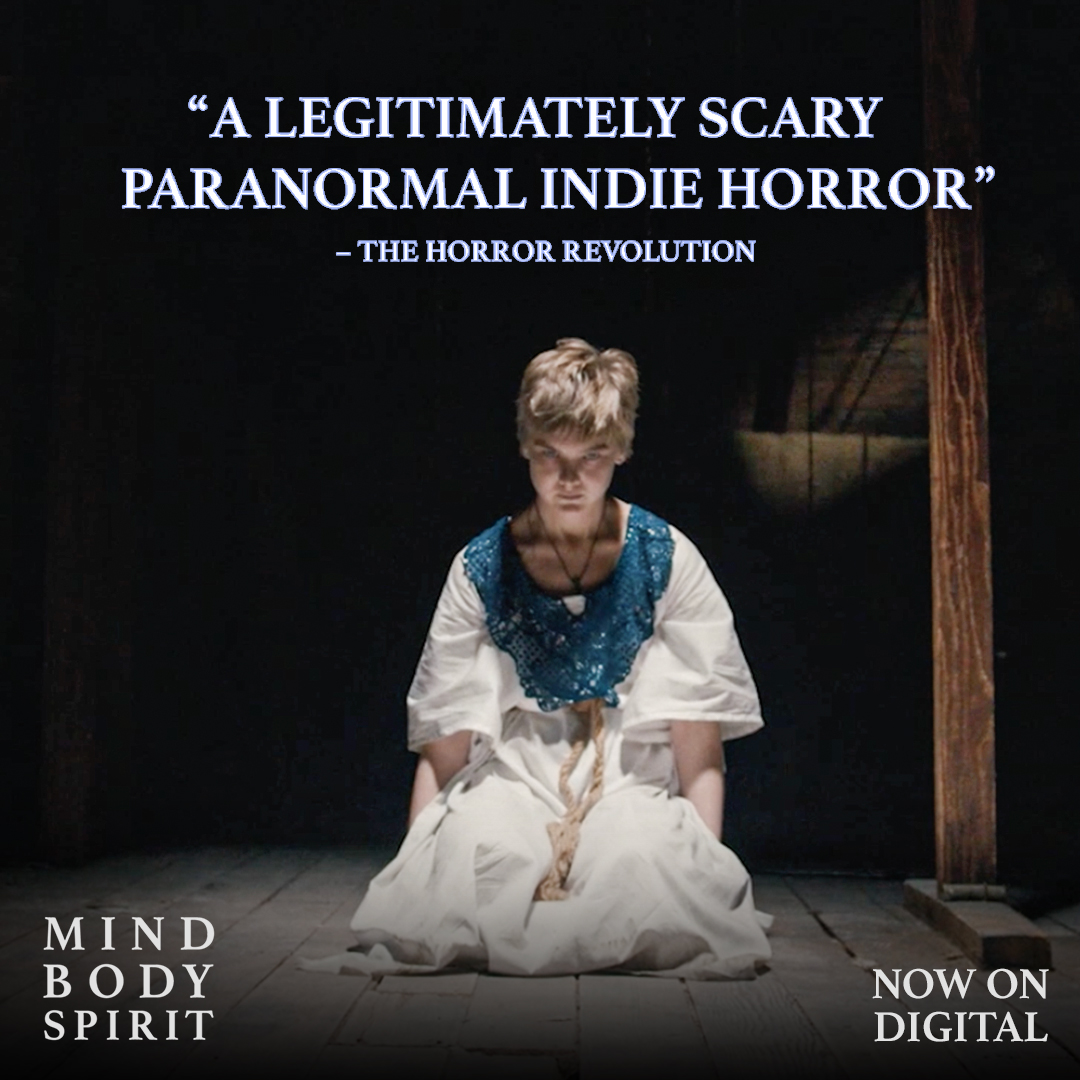 This weekend, find your center and experience the first ever yoga themed horror film. MIND BODY SPIRIT is praised by critics, who call it 'an increasingly unsettling tale' and 'a wild ride that will leave you wincing.' Watch it on digital platforms. Namaste. #MindBodySpiritMovie