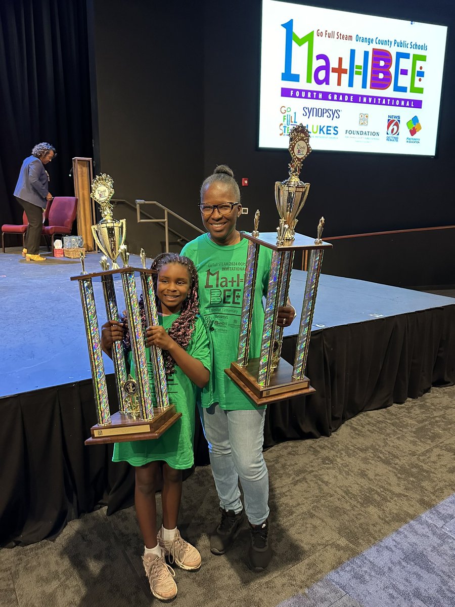 Congratulations to our very own Eagle, Christina Lewis, 1st place winner of the OCPS Math Bee! 🦅🥇🏆 We are very proud of her hard work and dedication as well as her teacher, Ms. Watt-Douglas, and all of the other finalists! 🐝 #gofullsteam #OCPS #mathbee #ocpsmathbee