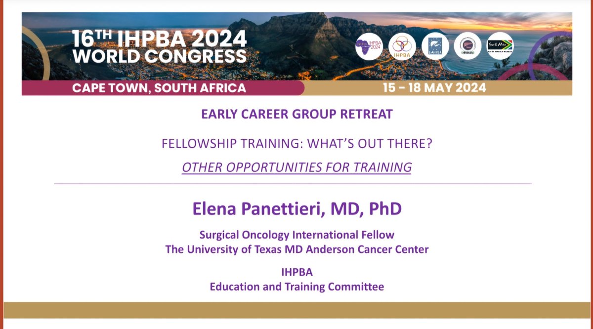 Elena Panettieri (@elenapanettier1) on Twitter photo It was great to meet mentors and friends and have the chance to share my work at the 2024 <a href="/IHPBA/">IHPBA</a> world conference in such a unique scenery as Cape Town. Special thanks to <a href="/VautheyMD/">Jean-Nicolas Vauthey MD</a> <a href="/timnewhook19/">Timothy Newhook</a> <a href="/CDTzeng/">Ching-Wei D. Tzeng</a> <a href="/YoKawaguchiUT/">Yoshikuni Kawaguchi</a> @BVisserMD <a href="/HopSTranCao/">Hop S. Tran Cao</a> for the continuous support! It was great to meet mentors and friends and have the chance to share my work at the 2024 <a href="/IHPBA/">IHPBA</a> world conference in such a unique scenery as Cape Town. Special thanks to <a href="/VautheyMD/">Jean-Nicolas Vauthey MD</a> <a href="/timnewhook19/">Timothy Newhook</a> <a href="/CDTzeng/">Ching-Wei D. Tzeng</a> <a href="/YoKawaguchiUT/">Yoshikuni Kawaguchi</a> @BVisserMD <a href="/HopSTranCao/">Hop S. Tran Cao</a> for the continuous support!
