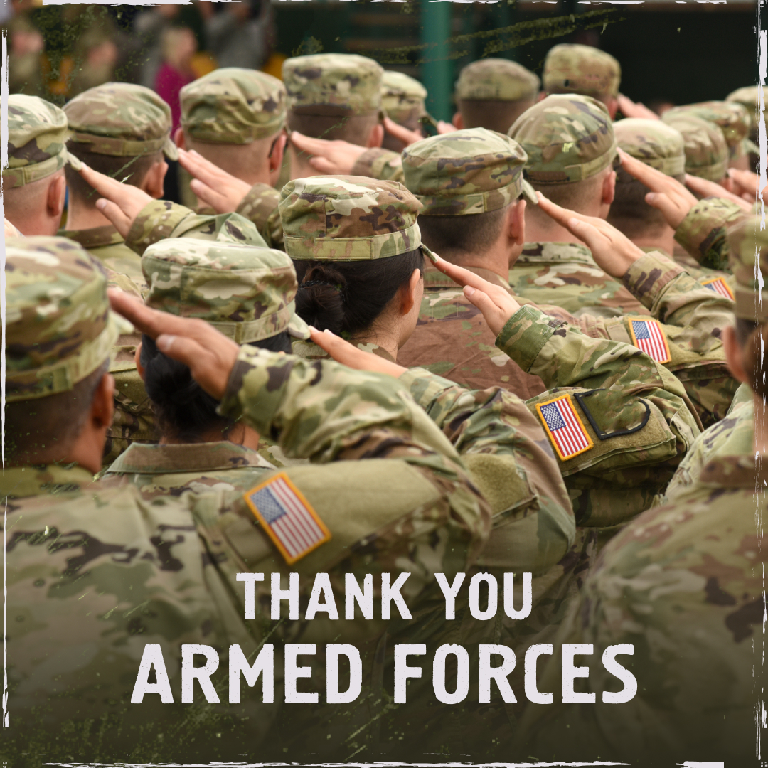 downrangepod's tweet photo. Today, we pay tribute to the men and women currently serving in the U.S. Armed Forces. We are grateful for their dedication to our country. #ArmedForcesDay https://t.co/MnhuQAUtfM