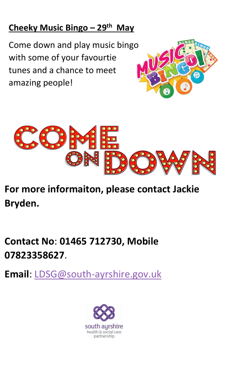 If you live in South Ayrshire, have a learning disability, and would like to meet new people, make friends and have fun, come and join us for our weekly Wednesday Club. From 6pm - 8pm we run lots of different activities from Bingo, Quiz Nights and so much more!