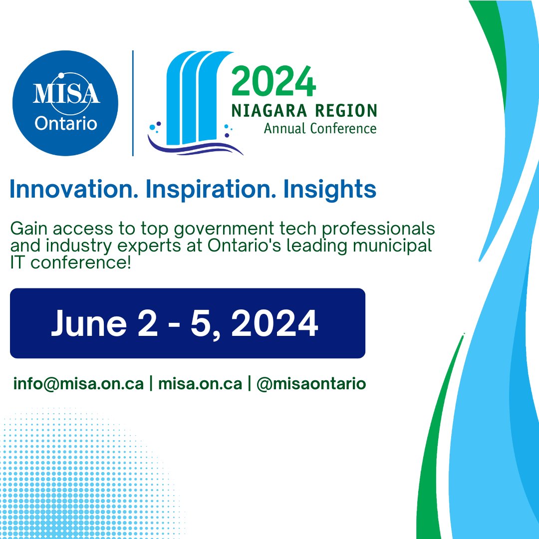 Connect with public sector tech professionals at the MISA Ontario 2024 Annual Conference & Trade Show! Follow @misaontario for more info and register now at ow.ly/Skjj50RAWbm. 

#CDNmuni #CDNtech #ONmuni #MISAON #ontario #technology #localgov