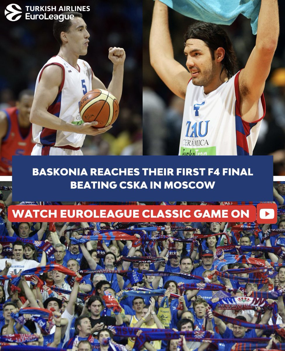 A stacked @Baskonia team gets to their FIRST F4 FINAL with a win against CSKA in the semis! 😳

Duško Ivanović’s team stacked with future stars such as Luis Scola, Jose Calderon, Pablo Prigioni, Arvydas Macijauskas, Tiago Spliter won against CSKA who played at home in Moscow! 💯