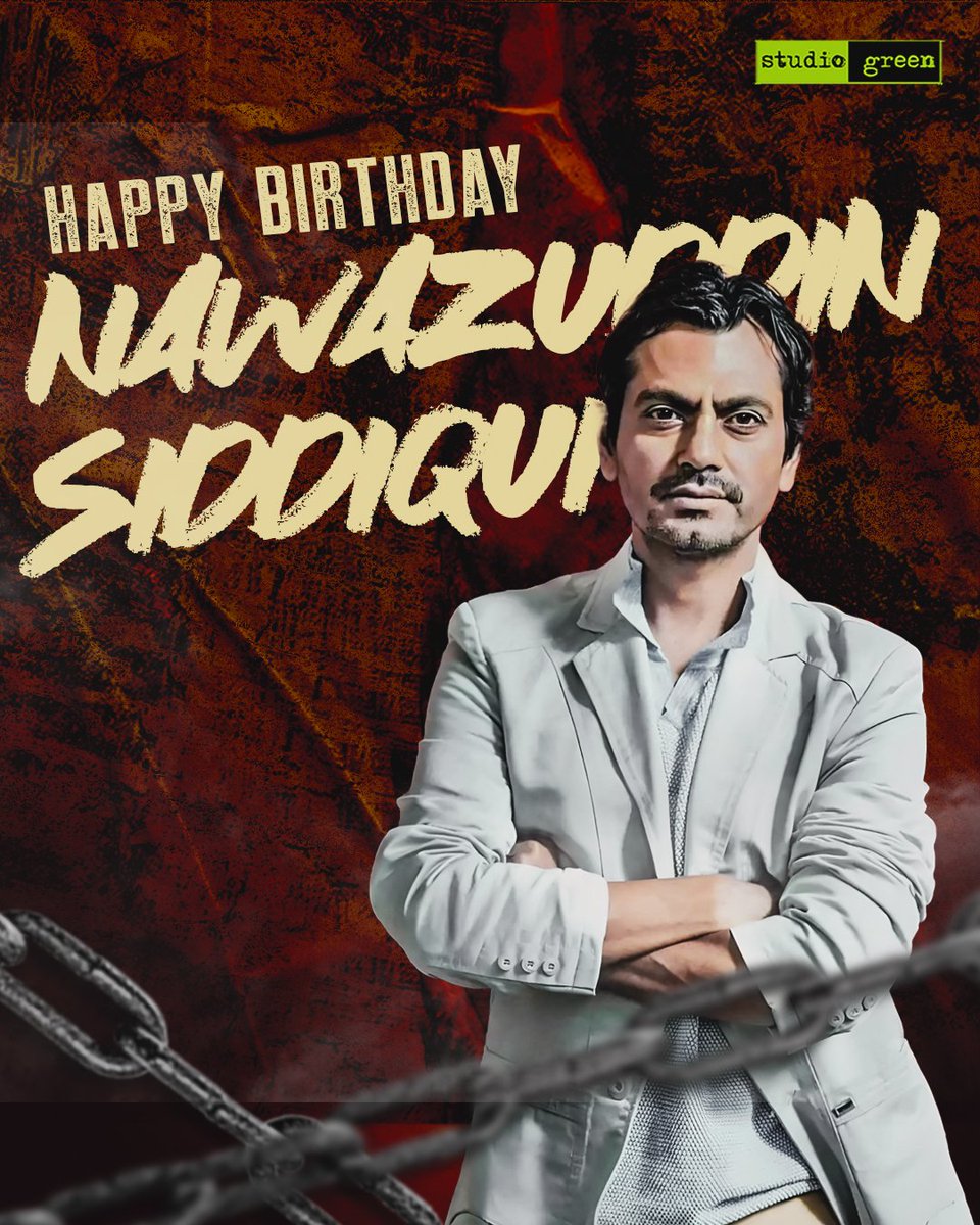 Wishing the extraordinary ARTist, Nawazuddin Siddiqui, a very happy birthday From Team #StudioGreen @GnanavelrajaKe @Nawazuddin_S #HBDNawazuddinSiddiqui #HappyBirthdayNawazuddinSiddiqui #NawazuddinSiddiqui #KEGnanavelraja