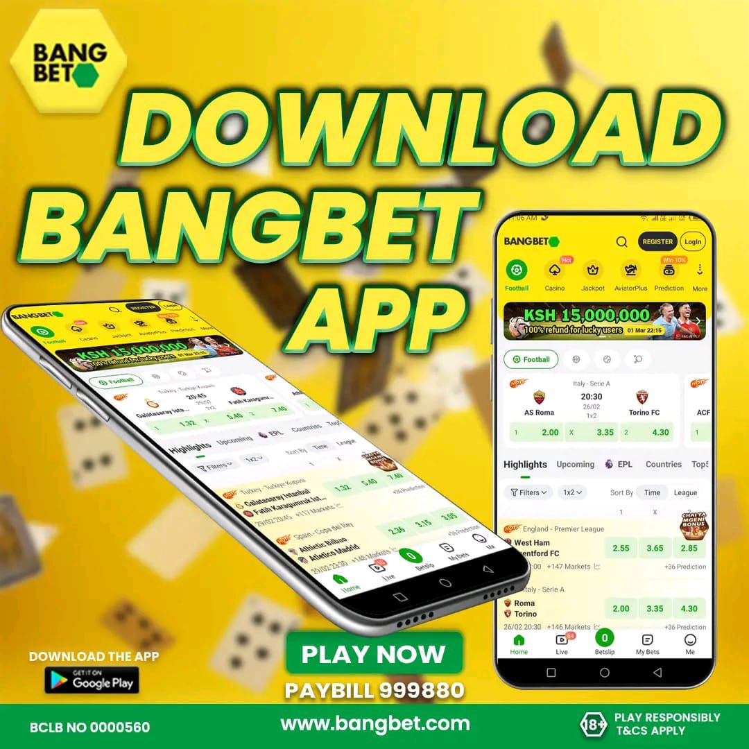 Download  bangb app frm play store and enjoy amazing offers.
*free bet.
*super cashback 
*instant withdrawal 
Register bangbet.com Promocode CAR254