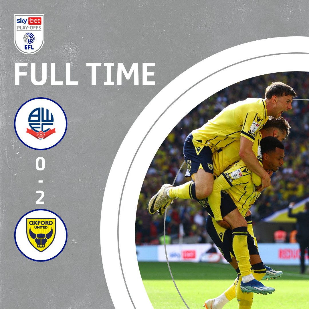 ⏹️ That's it! @OUFCOfficial HAVE DONE IT! 🟡🆙

#EFLPlayOffs | #StepUp