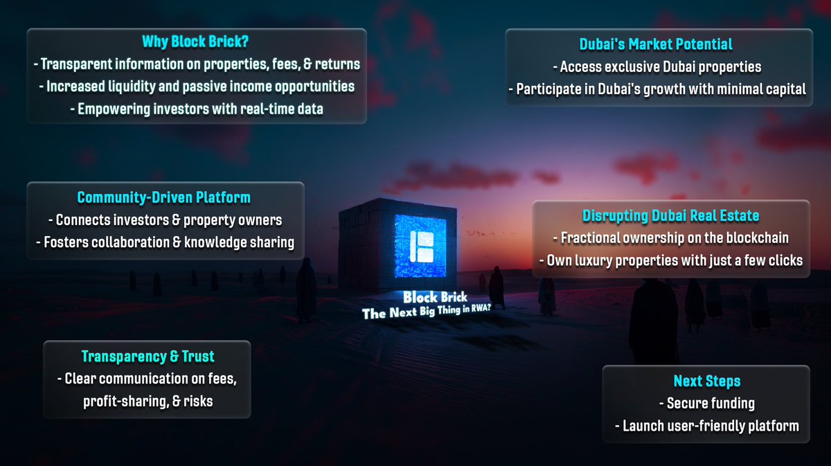 I've invested early in an RWA project called $BRICK / @brickblockETH, and today I'm going to delve deeper into it. In my opinion, it's going to be the next BIG thing in RWA.

Dubai's hottest real estate marketplace is here to disrupt the game with fractional ownership on the
