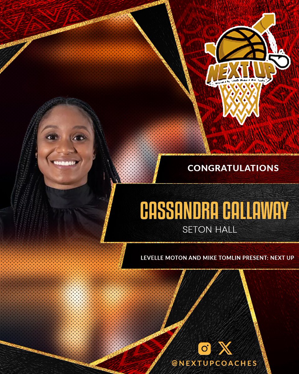 NextUpCoaches's tweet photo. Congratulations to Coach Cassandra Callaway(@CoachCC_)-Assistant Coach of the Seton Hall University Women’s Basketball Team for being selected to attend the inaugural Next Up Coaches Conference! The conference will take place on May 30th-May 31st in Raleigh, NC. #NextUpCoaches https://t.co/JGKbEEFUKY