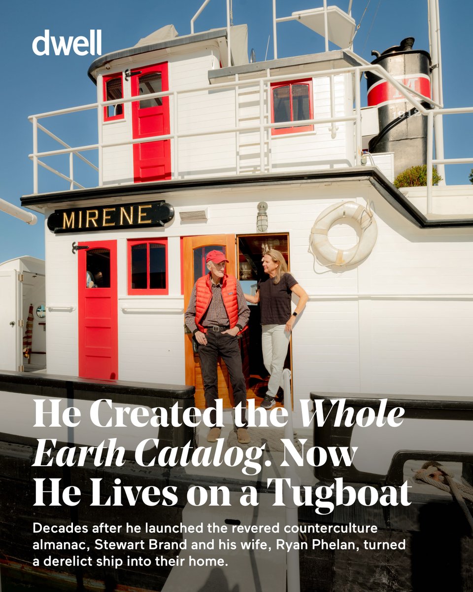 Read more about the couple's renovated tugboat: dwell.com/article/stewar…