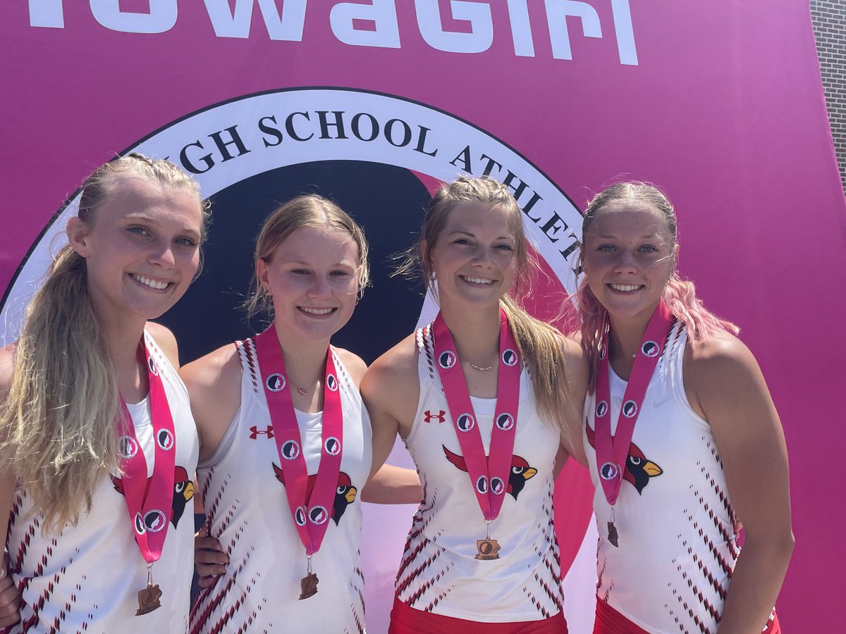 Shuttle hurdle relay team places 4th with season best time of 1:07.67 Chloee Abeln, Kylie Trentz, Justice Armbruster and Kacy Williams. Congratulations girls