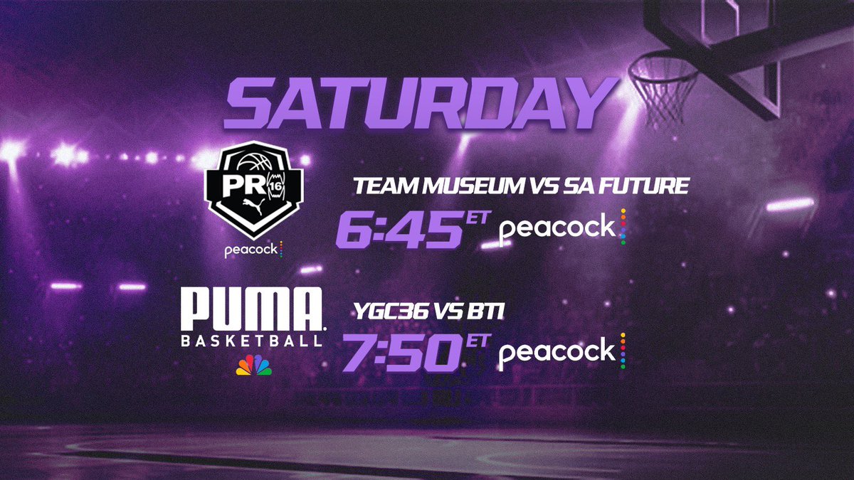 Don’t miss the Peacock Live Stream Tonight‼️ All other games are Postgame, On Demand. #PRO16Family | @PUMAHoops