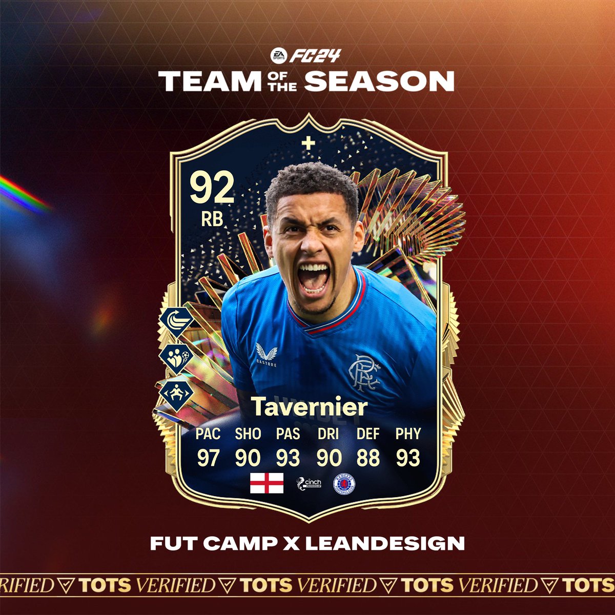 Things you love to see 🌍 TAVERNIER TOTS OFFICIAL CARD 😍🔥 Stats ✅ PS+ ✅ Dynamic ✅ FIFA legend 👏🏼 @LeanDesign_ 🤝