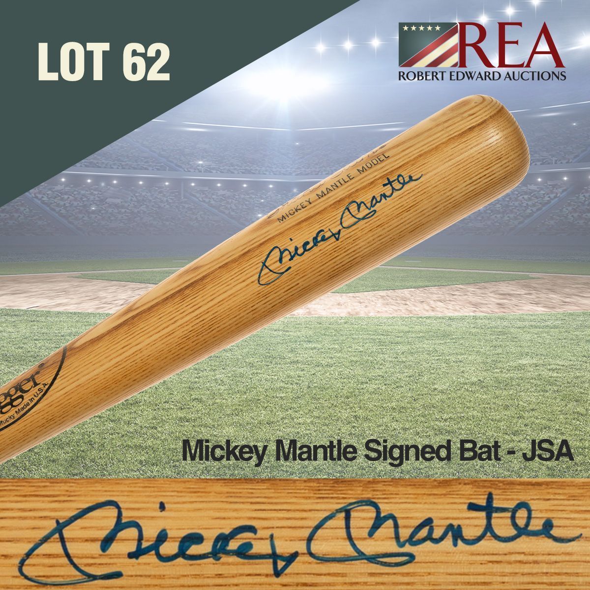 May Encore Auction Spotlight: Lot # 62: Mickey Mantle Signed Bat - JSA Bid Now: buff.ly/2C5lKo4

@reaonline #baseballmemorabilia #signedbaseballbat #auction #thehobby #collector #whodoyoucollect #Yankees