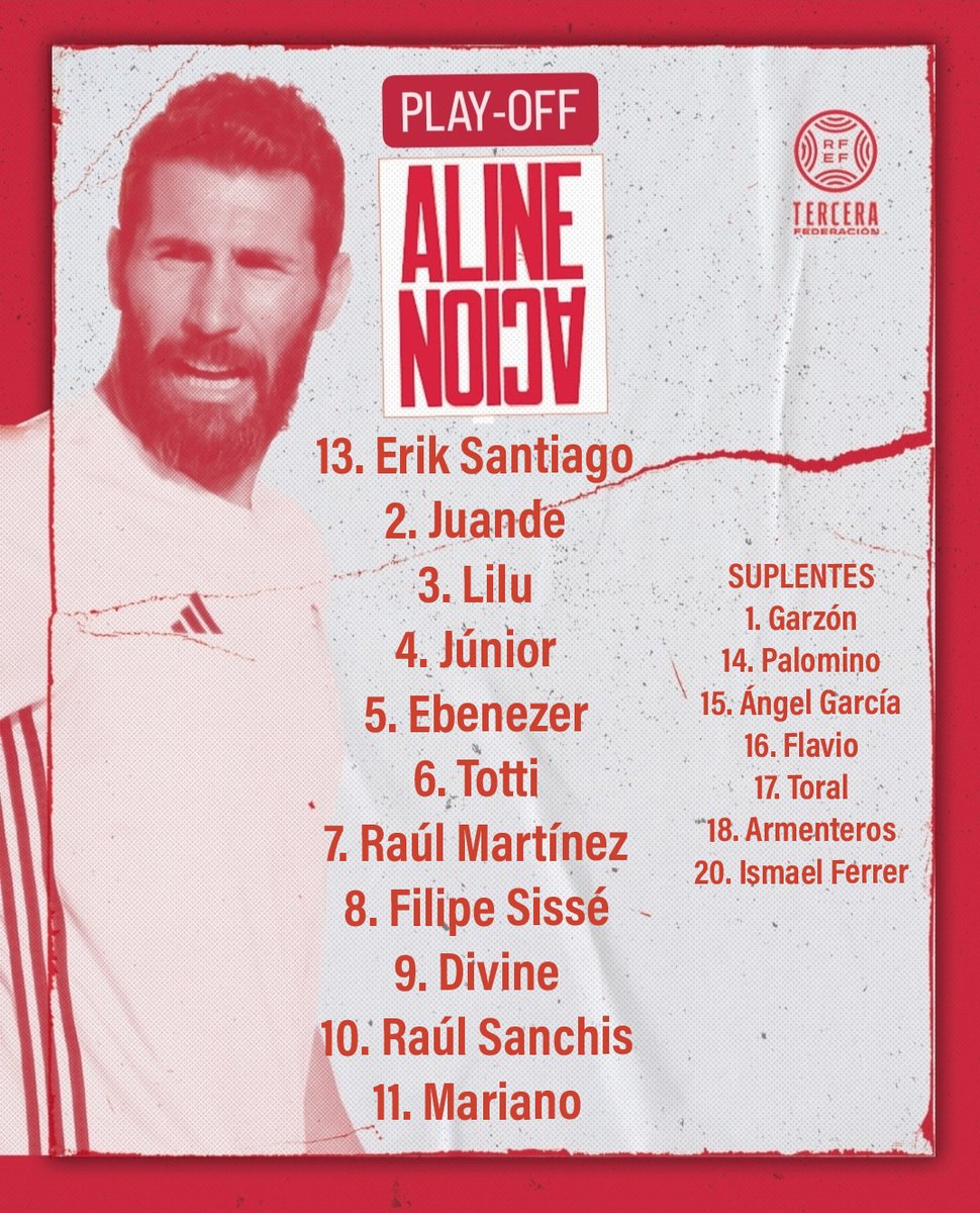 IMPERIAL PLAYOFF | ✔️ 📝 𝗔𝗟𝗜𝗡𝗘𝗔𝗖𝗜𝗢́𝗡 para el partido de hoy 🆚 <a href="/lorcadeportiva/">Lorca Deportiva</a> 
#LorcaDeportivaImperial