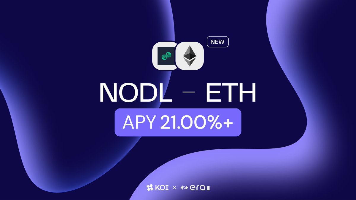 Get the most out of your $NODL LP with an additional 21%+ APY in Nodle rewards 🔥

You can now farm the NODL/ETH pool by @NodleNetwork 🧑‍🌾

dapp.koi.finance/farmv2/0xe6fe6…