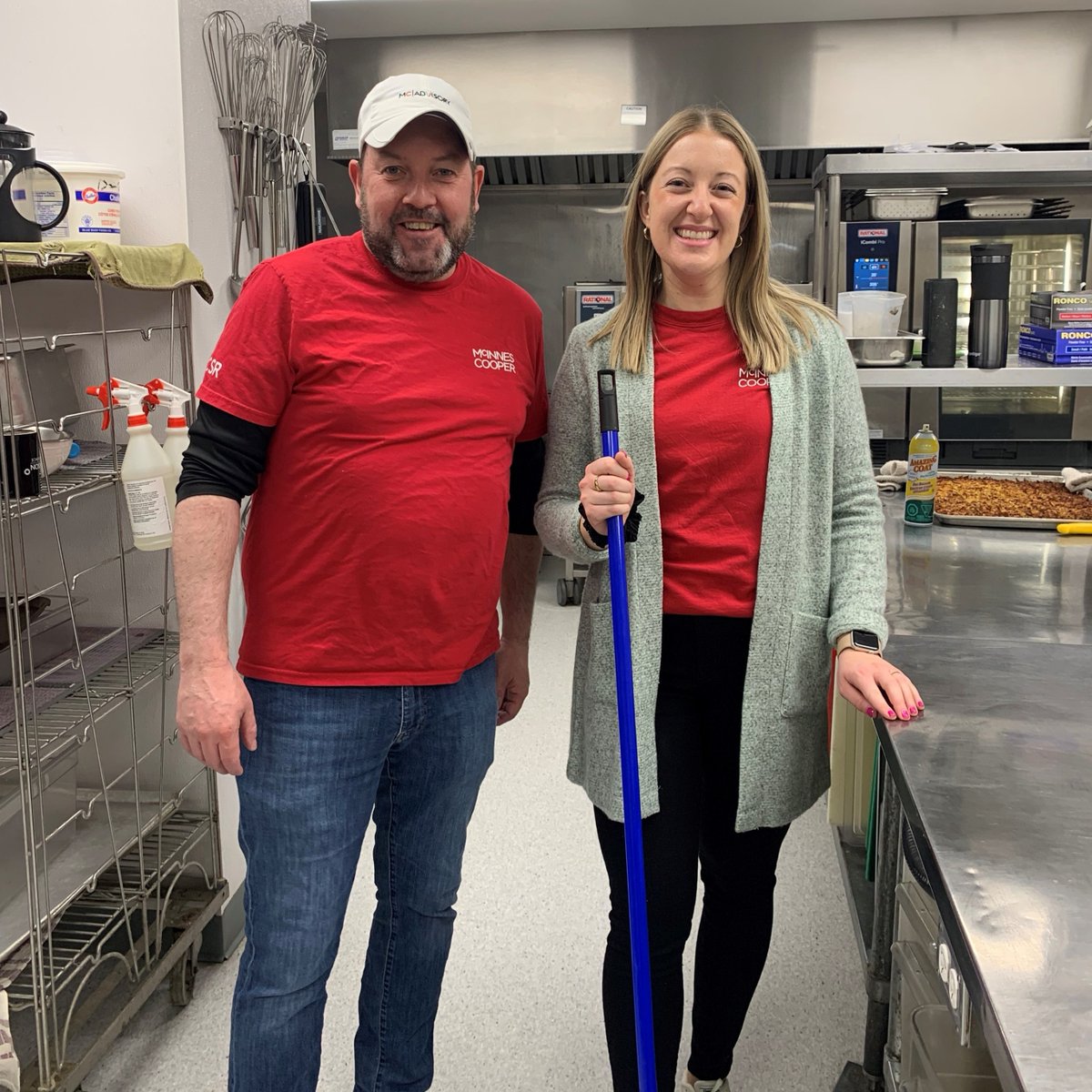 Thanks so much to Kendalyn, Paul & everyone at @GatheringNL for allowing our volunteers to help with breakfast on Wednesday despite ongoing construction. We look forward to these engagements and appreciate the opportunity to be in service of the community. #MCPartnerOnPurpose