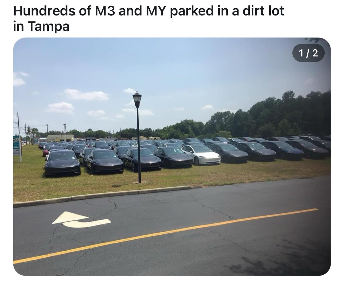These are all waiting for delivery to their happy owners, right? - Am I right? $TSLA #dirtlot