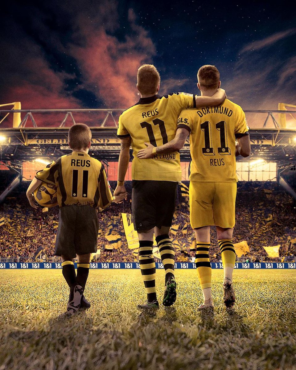 Uma vida por um clube! 💛🖤 Marco Reus nasceu em Dortmund, na Alemanha, se tornou torcedor do Borussia Dortmund, jogou na categoria de base do clube entre 1995 e o início de 2005, ficou um tempo fora até voltar como profissional em 2012. Reus tem 34 anos de idade, dos quais