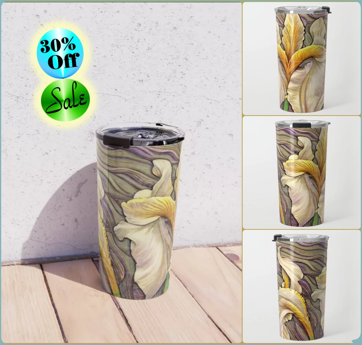 *SALE 30% Off* New Rhythm Travel Mug~by Art_Falaxy ~Art Exquisite!~ #coasters #gifts #trays #mugs #coffee #society6 #travel #artfalaxy #art #accents #modern #trendy #wine #water #placemats #tablecloths #runners #beige #yellow #purple society6.com/product/new-rh…