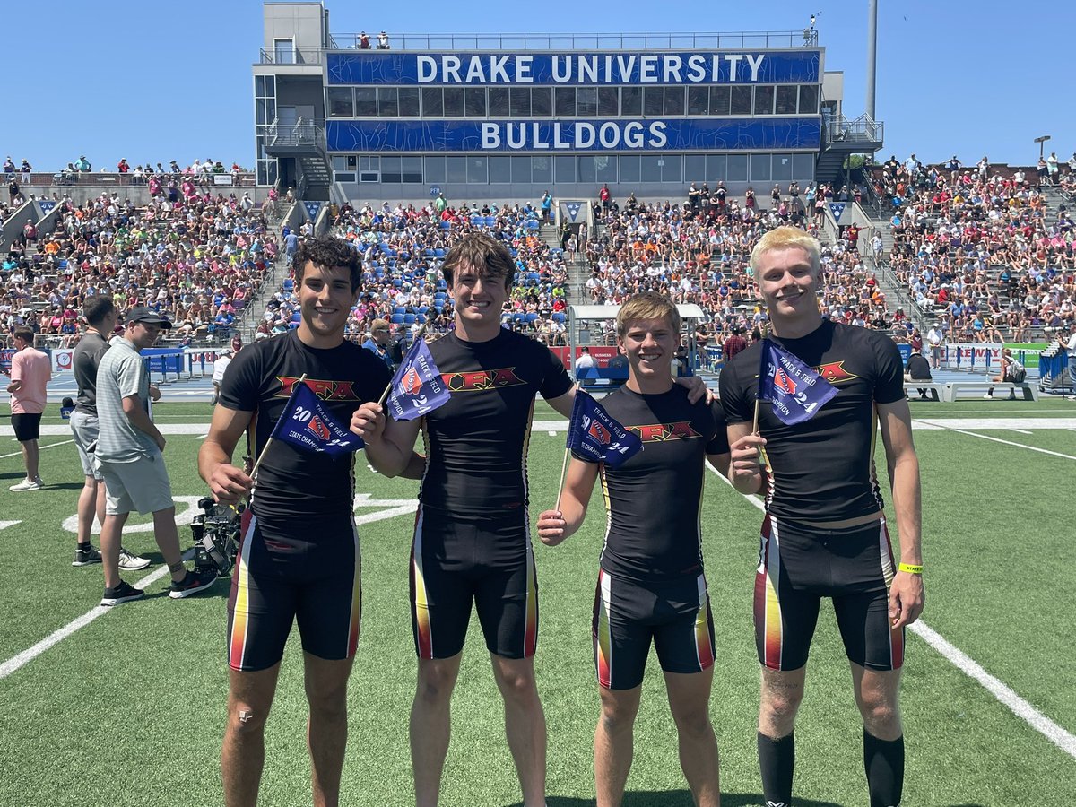 TwinkieItes's tweet photo. STATE CHAMPIONS: IF-A’s shuttle hurdle relay breaks record with 58.70. 

Congrats to Jaden Damiano, Andon Barrick, Carter Weaver and Ray Morgan Jr. #iahstrk https://t.co/dHFiCEYvO6