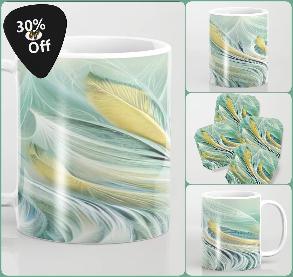 *SALE 30% Off* Paradise of Feathers Coffee Mug~by Art_Falaxy ~Art Exquisite!~ #coasters #gifts #trays #mugs #coffee #society6 #travel #artfalaxy #art #accents #modern #trendy #wine #water #placemats #tablecloths #runners #green #yellow #white #black society6.com/product/paradi…