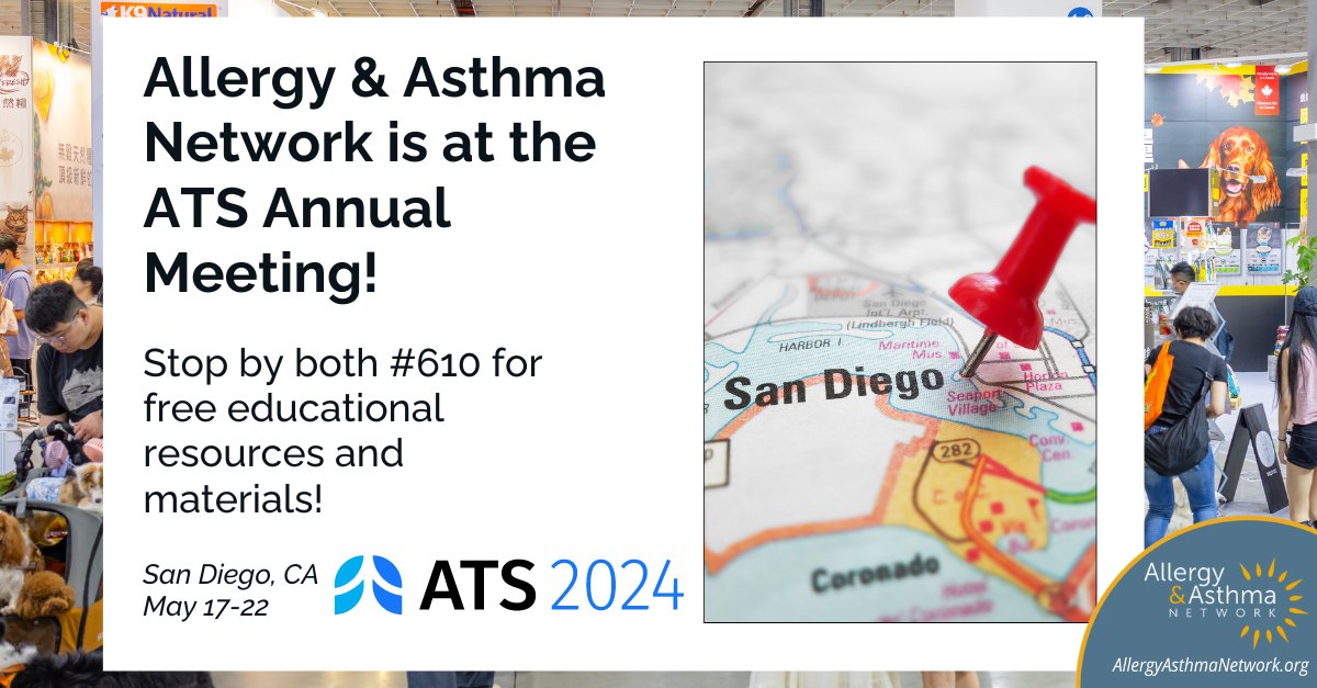 We are in San Diego, CA at the American Thoracic Society (@atscommunity) Annual Conference! Allergy & Asthma Network (AAN) is a proud member organization of the Public Advisory Roundtable (PAR) with ATS. PAR consists of 12-15 patient-interest organizations, and we work