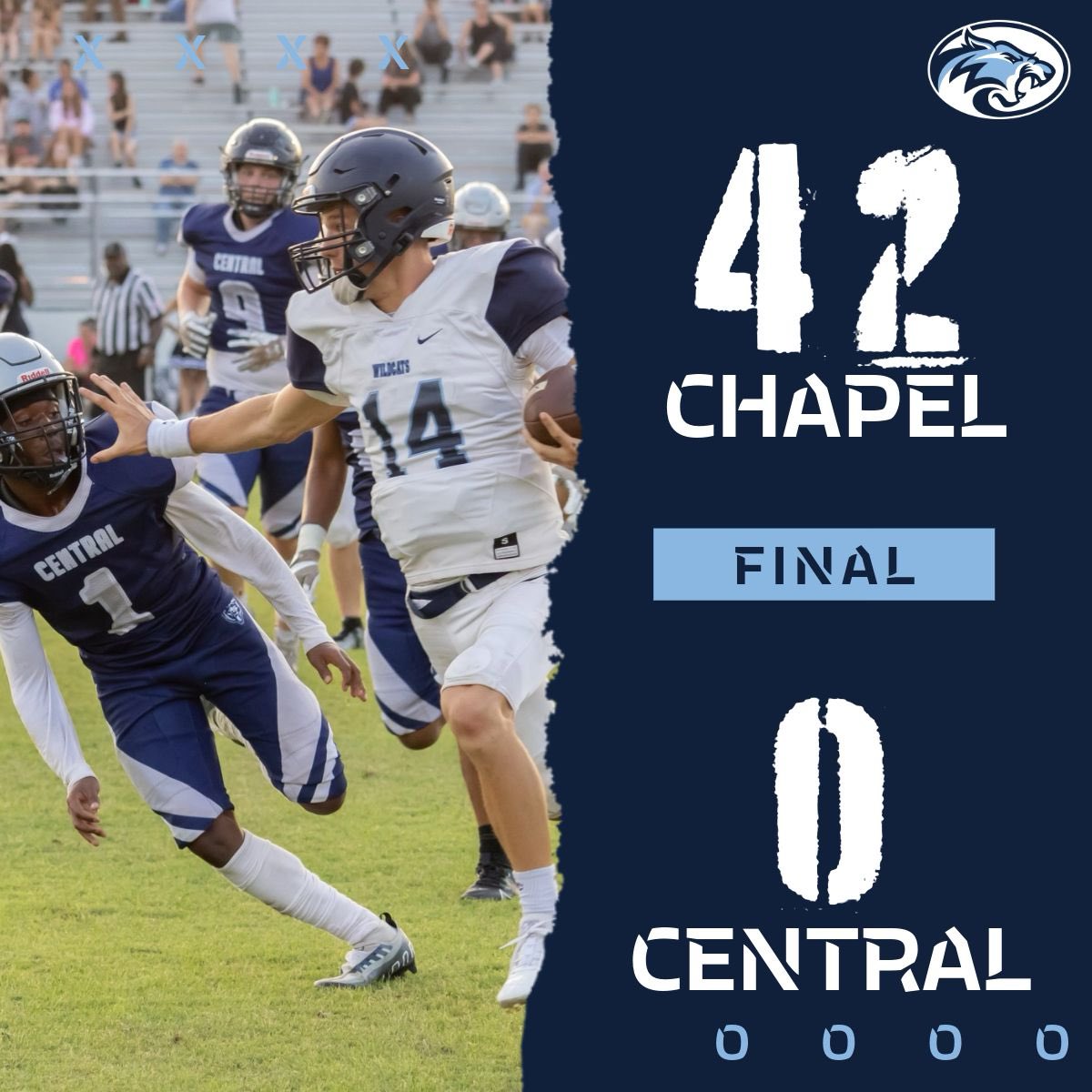 Another victory for the Blue and White in the spring game! 🏈💙🚾 Proud of the effort and execution from our Wildcats. _ #RaiseTheBar #WeAreChapel
