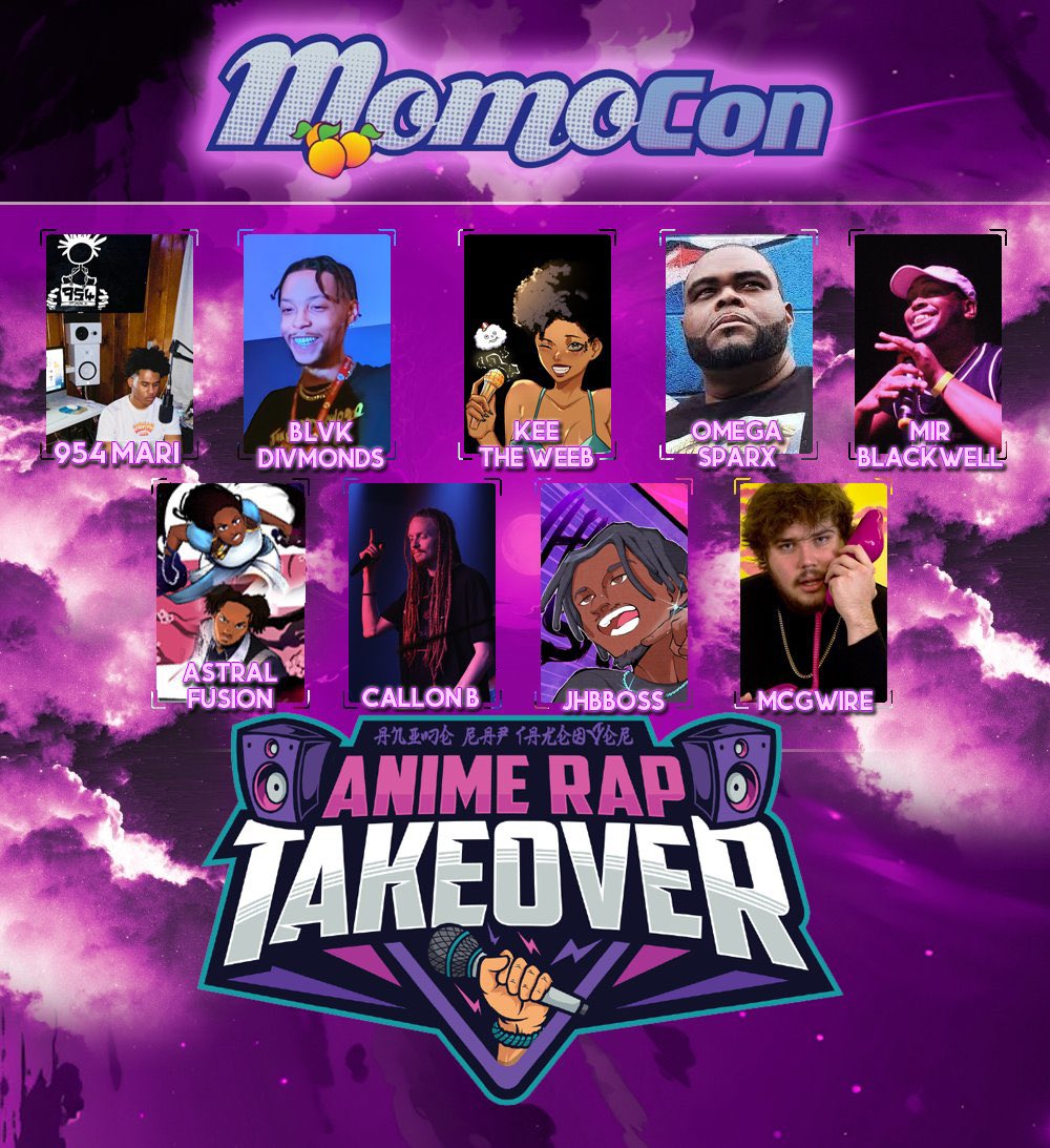 I’M PROUD TO ANNOUNCE THAT I’LL BE PERFORMING AT MOMCON NEXT WEEK ‼️🏆 SEE YA’LL THERE 🕺🏽🦇🔥 | @animeraptakeovr