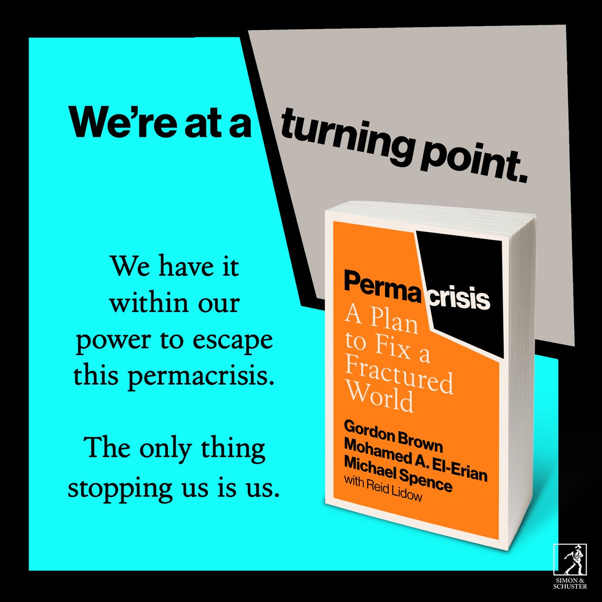 Do you feel like we’re in a permacrisis? Chances are you feel some anxiety about the state of the world.
There is a way out.
#Permacrisis plots a radical path to fix our fractured world. Out in paperback now. @GordonBrown, @elerianm simonandschuster.co.uk/books/Permacri…