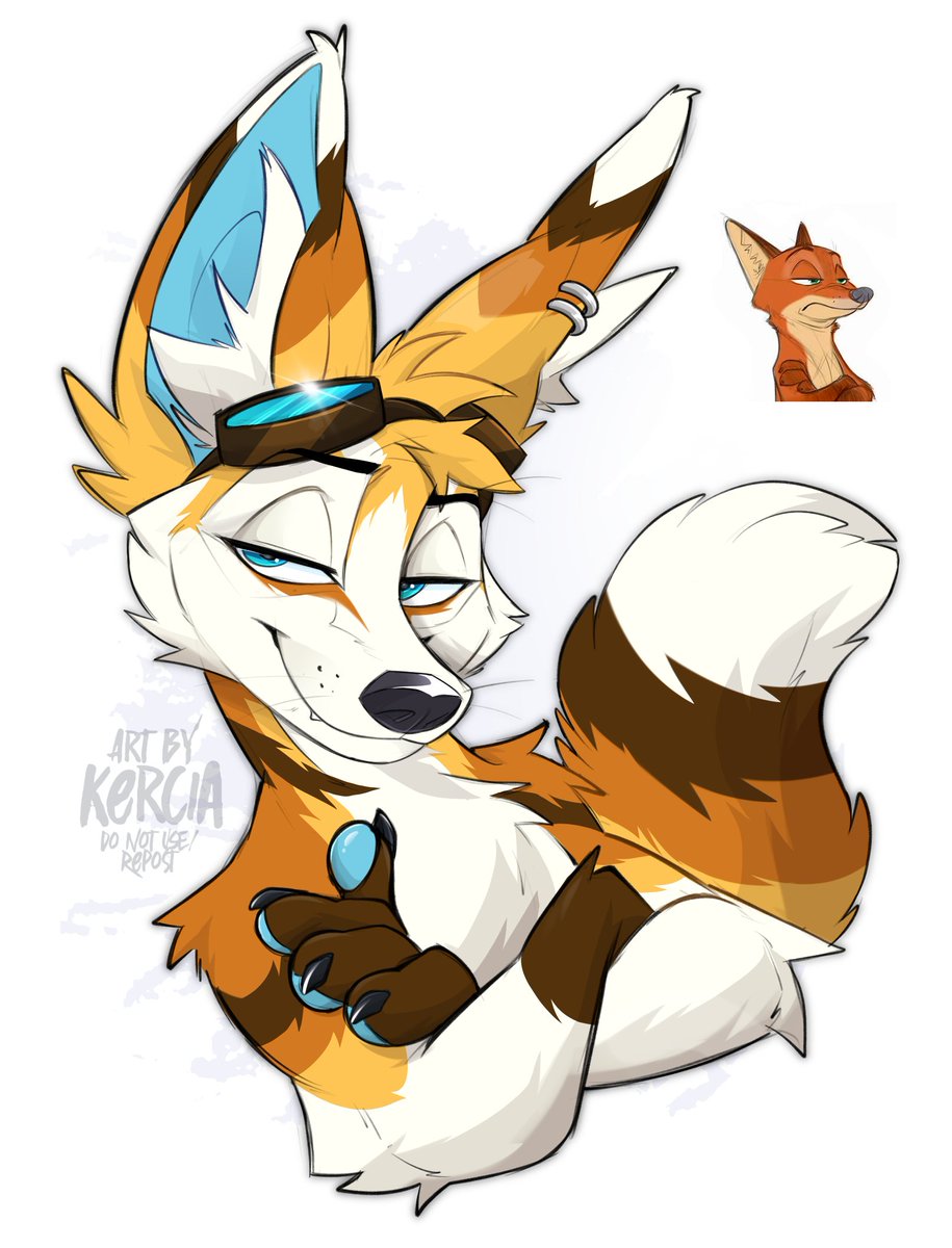 My bf loves Zootopia so I tried to draw his fursona in that style 🦊💛