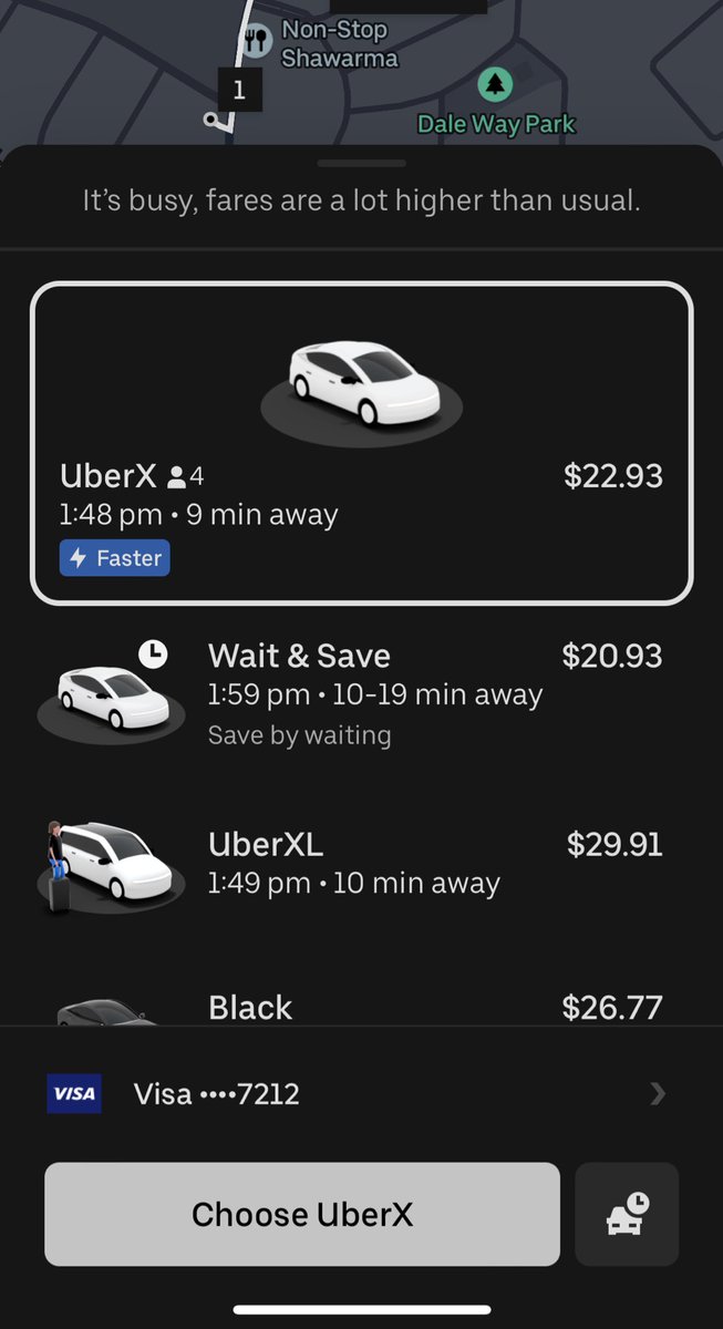 Goddess_5678's tweet photo. @Uber Im going .3 miles away LITERALLY and back to the pick up. And this is what you're charging??!!! It is
NOT that busy to overcharge to this degree. I pay $7 for this ride any other time. $16 over is absurd. https://t.co/VTx6h7SQsf