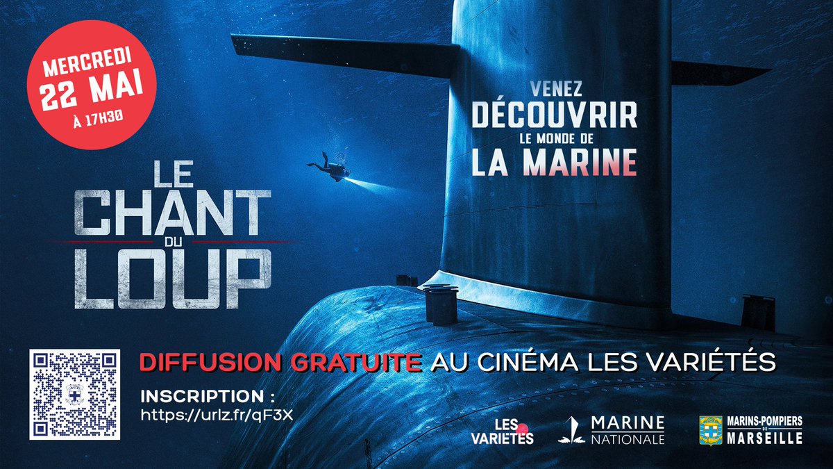 Envie de découvrir le métier de sous-marinier et plus encore ? ⚓ ➡️ Le BMPM et la Marine à Marseille vous invitent à l'occasion de la journée du marin et des 85 ans de l'unité, à une projection unique du film 'Le chant du Loup'.  Réservez vite : urlr.me/XBdgL