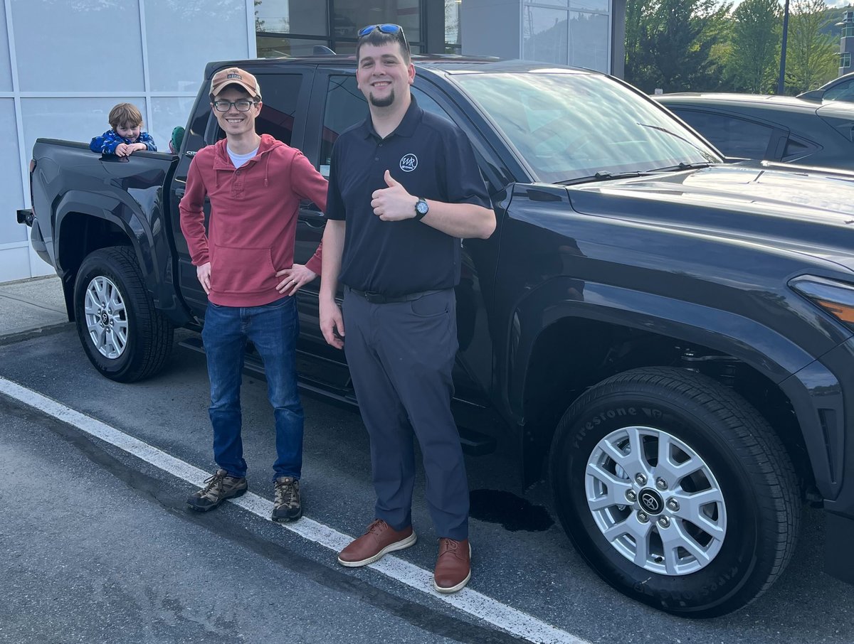 Happy #NewTruckDay to Jesse! He and his son celebrated together, and upgraded their family's ride to this 2024 @Toyota Tacoma, thanks to Tyler Gillis - Congrats!

Learn more about Tyler & check out his reviews on @DealerRater: bit.ly/4aXbyvL

#Toyota #LetsGoPlaces #HTeam