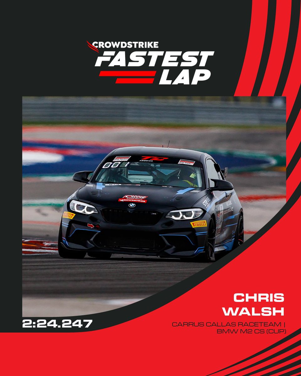 Our Crowdstrike Fastest Lap Award goes to PJ Groenke, Jeff Ricca, and Chris Walsh! 🏁🏆💨

#TCAmerica #GTCOTA