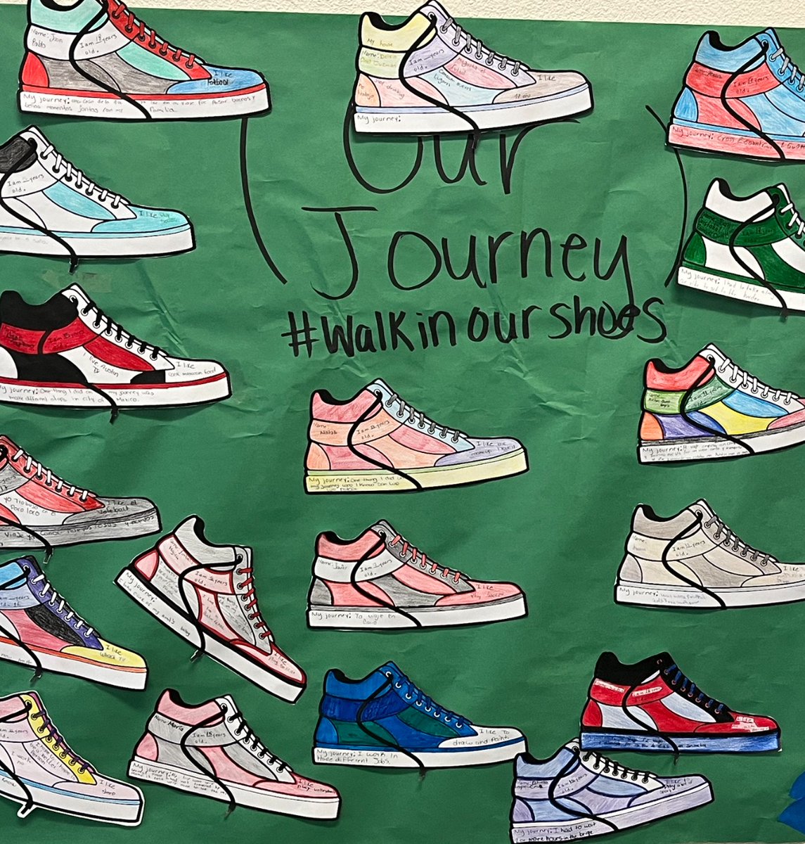 Leslie De León (@lesliedelen12) on Twitter photo Moving stories unit by <a href="/emilyfranESL/">Emily Fɾαɳƈιʂ</a> We began with a gallery walk using the pictures in the book, My Shoes and I-Mis zapatos y yo. We wrote about our personal connections and compared our journey with the journey in the text! #theirstoriesmatter Moving stories unit by <a href="/emilyfranESL/">Emily Fɾαɳƈιʂ</a> We began with a gallery walk using the pictures in the book, My Shoes and I-Mis zapatos y yo. We wrote about our personal connections and compared our journey with the journey in the text! #theirstoriesmatter