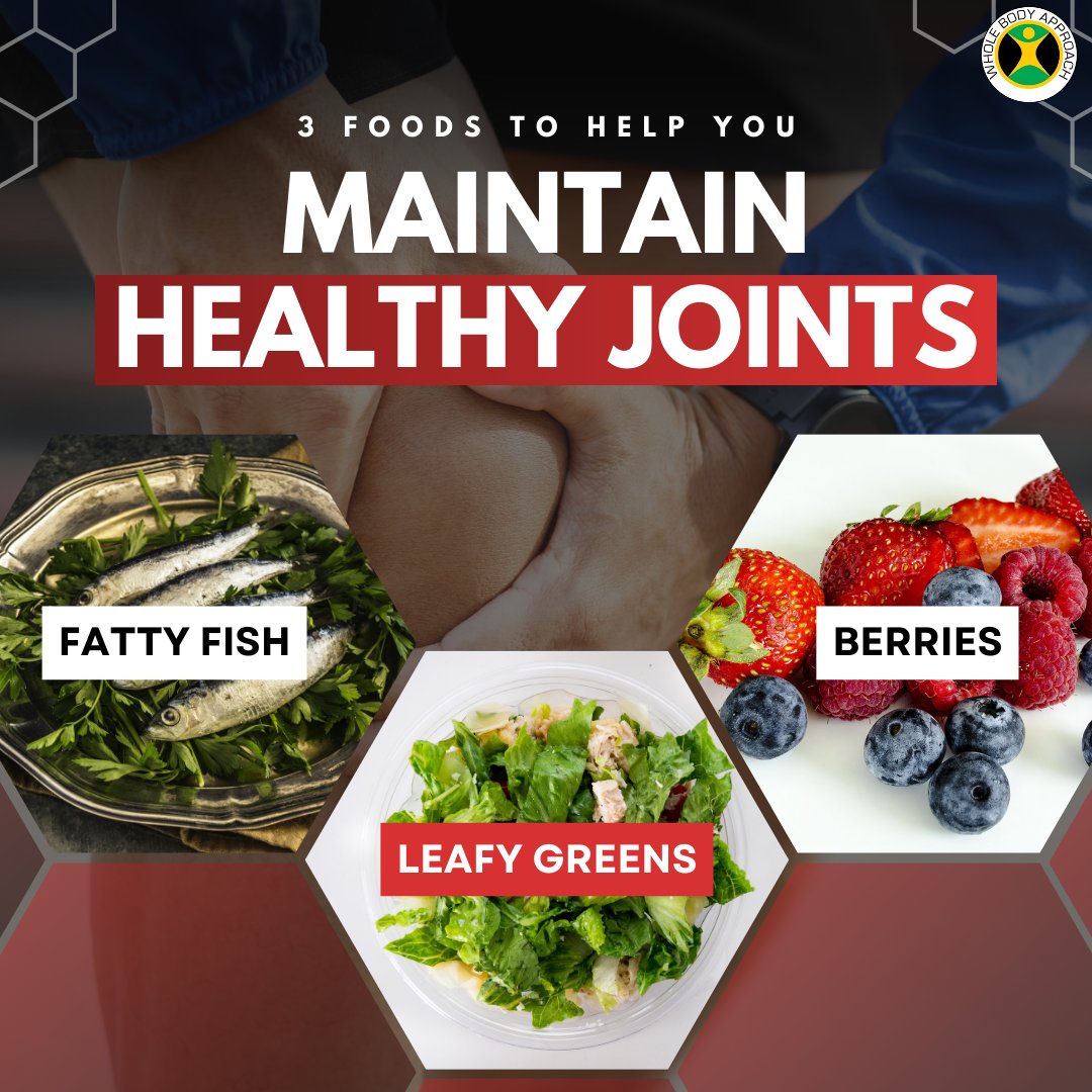 Nourish Your Joints with These Nutrient-Packed Foods 🐟🥬🍓 #HealthyJoints #JointHealth #Omega3FattyAcids #LeafyGreens #Berries #AntiInflammatoryFoods #NutrientRich #HealthyDiet #WellnessJourney #Healthylifestyle #NutritionTips #EatWell #JointCare #Superfoods